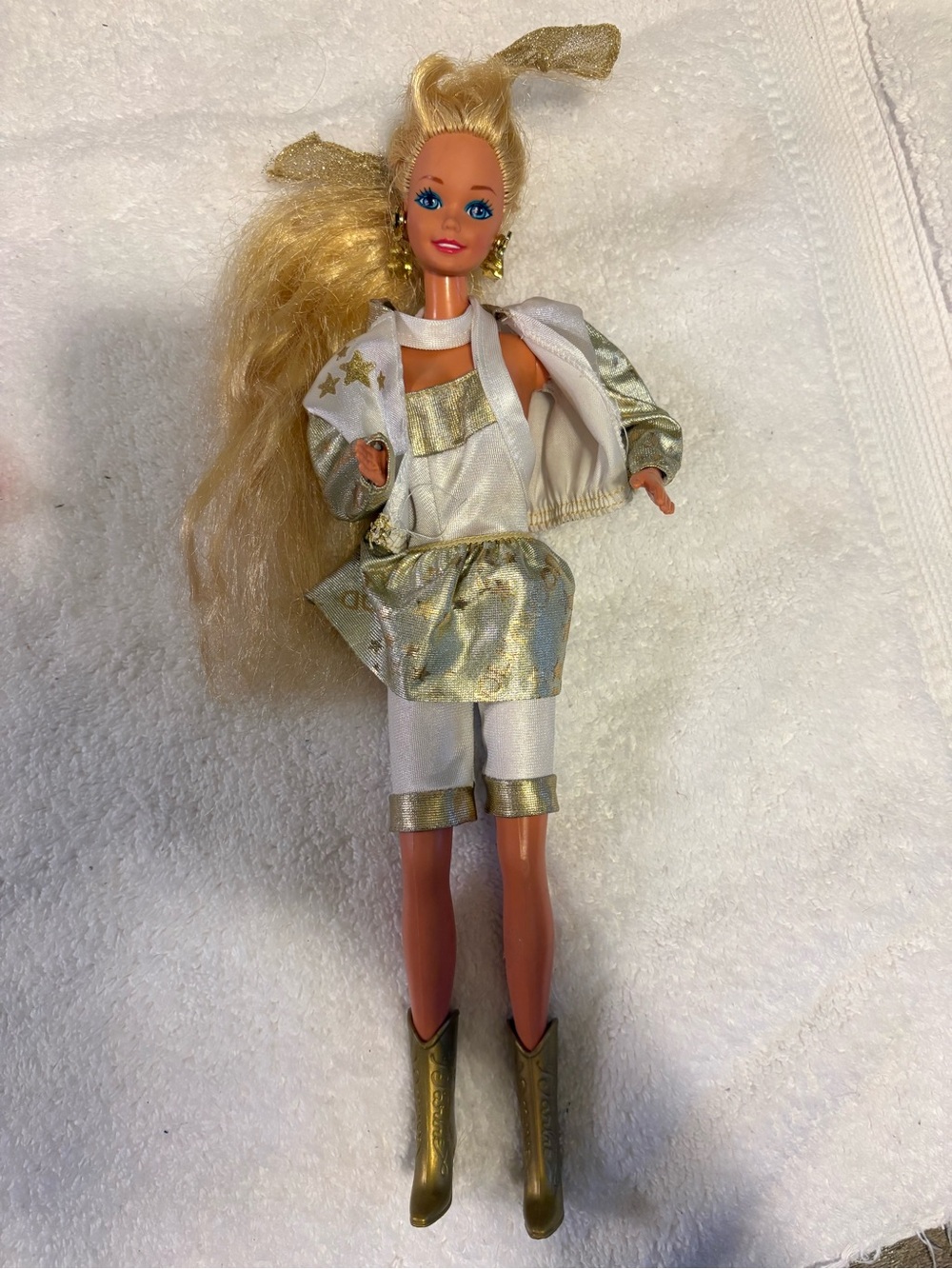 Vintage Barbie Mattel Hollywood Hair Barbie Doll Long Hair 1992 #2308 Gold Boots